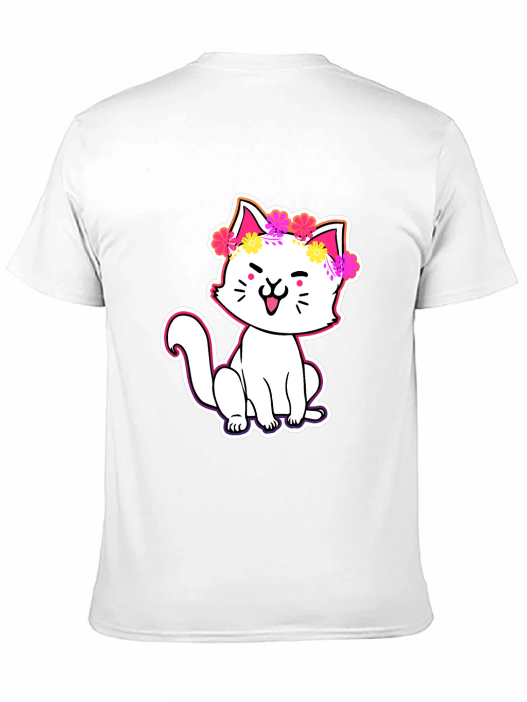 Cute Cat in Flowers Graphic Tee