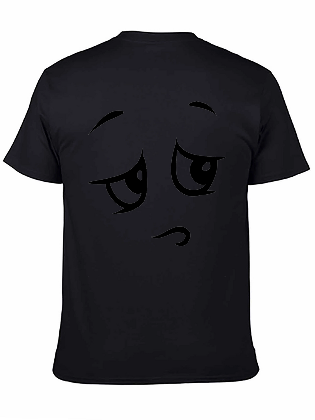Sad Face Graphic Tee - Black Cotton T-Shirt