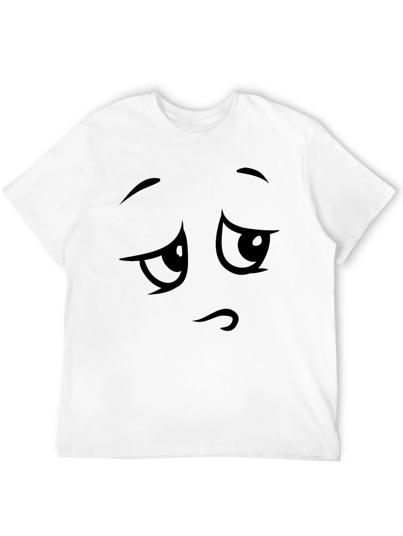 Sad Face Graphic Tee - Black Cotton T-Shirt