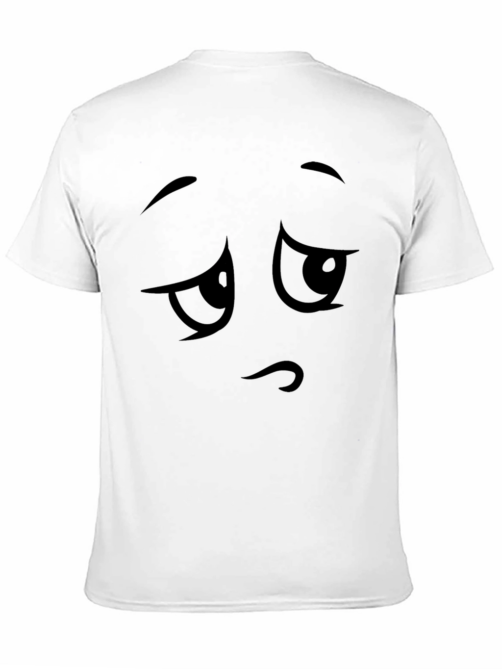 Sad Face Graphic Tee - Black Cotton T-Shirt