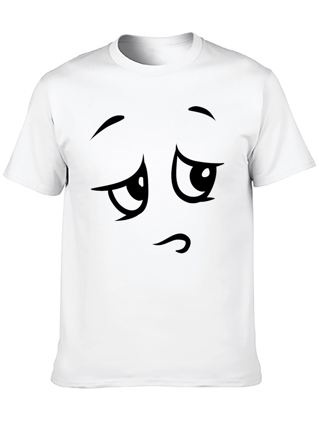 Sad Face Graphic Tee - Black Cotton T-Shirt