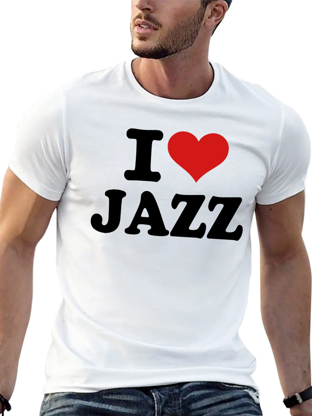I Love Jazz T-Shirt - Black Cotton Tee