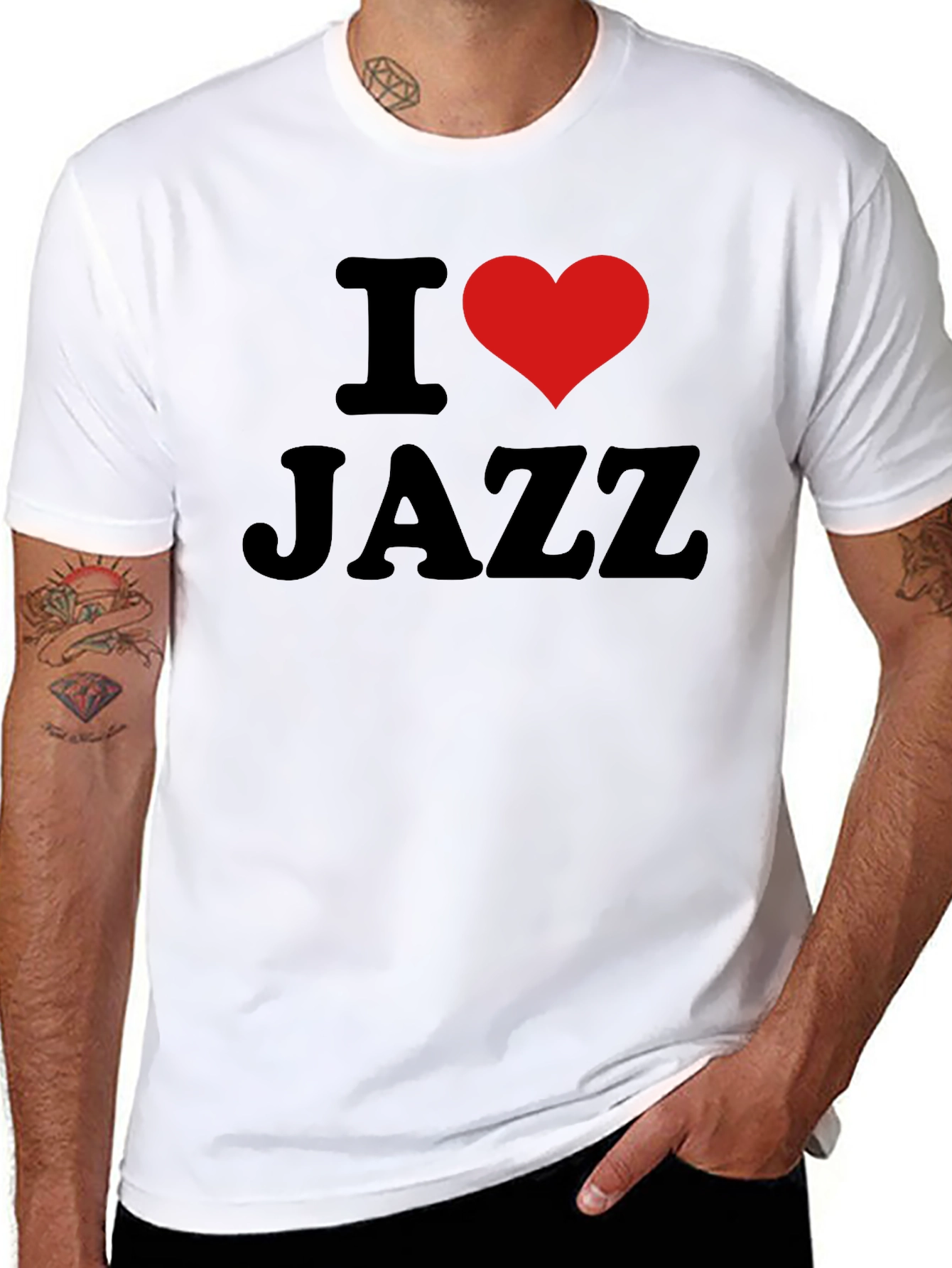 I Love Jazz T-Shirt - Black Cotton Tee