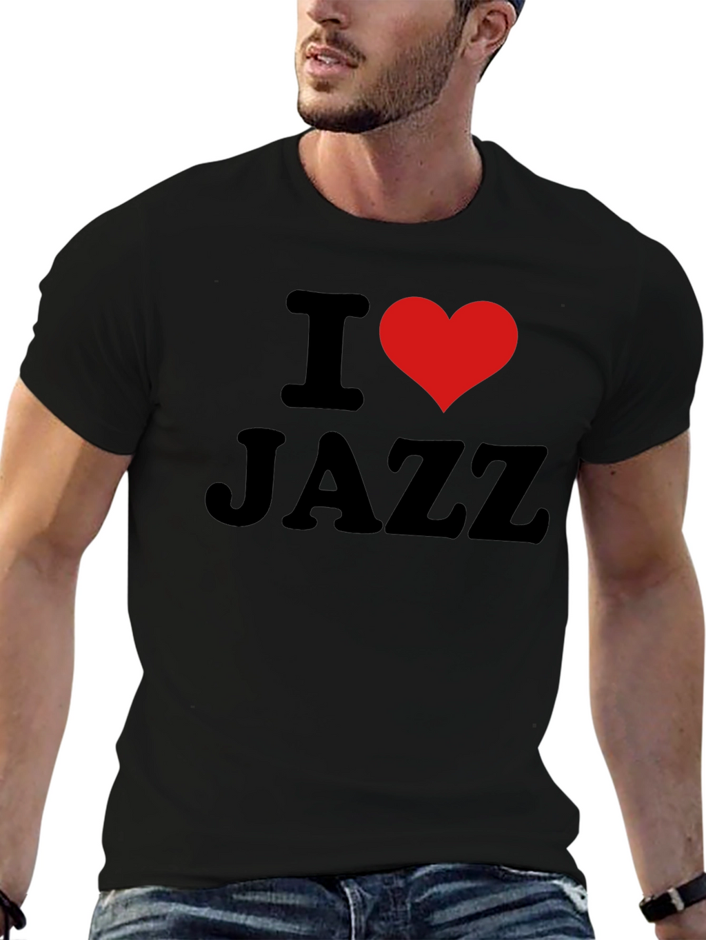 I Love Jazz T-Shirt - Black Cotton Tee