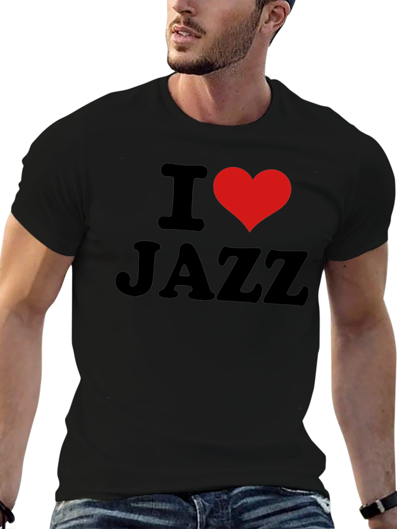 I Love Jazz T-Shirt - Black Cotton Tee
