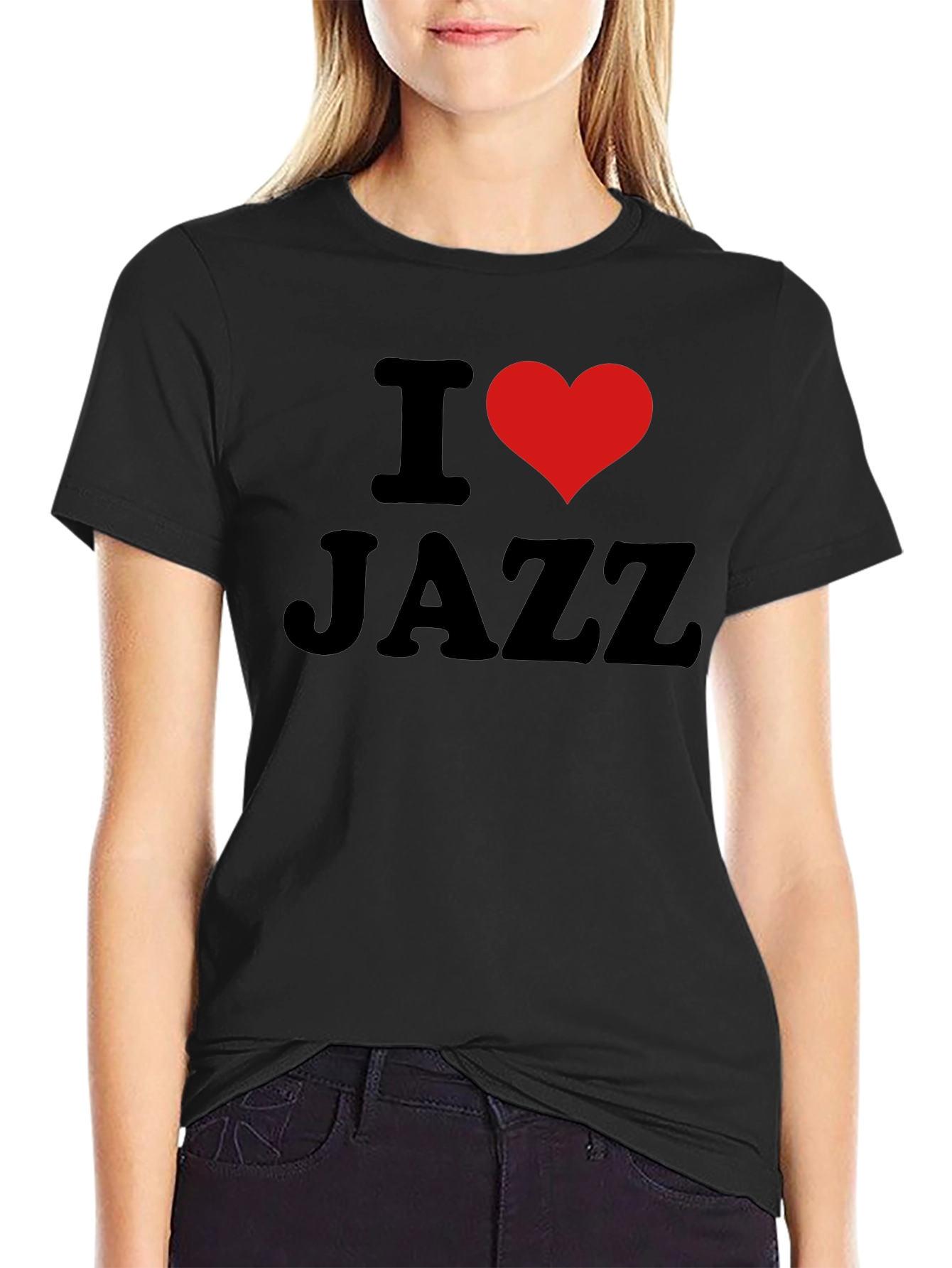 I Love Jazz T-Shirt - Black Cotton Tee