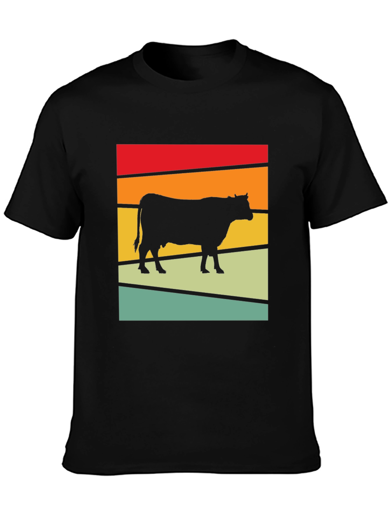 Retro Cow Graphic Tee - Farm Animal T-Shirt