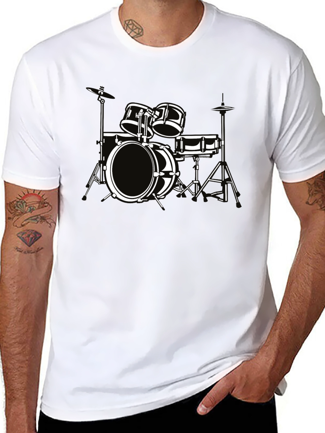 Drum Set Graphic Tee - Musician T-Shirt