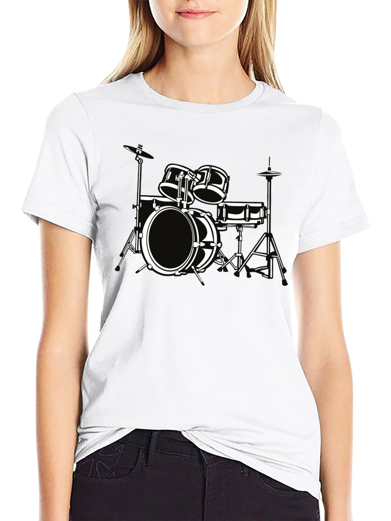 Drum Set Graphic Tee - Musician T-Shirt
