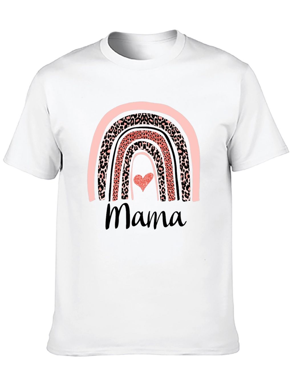 Mama Rainbow Leopard Print T-Shirt