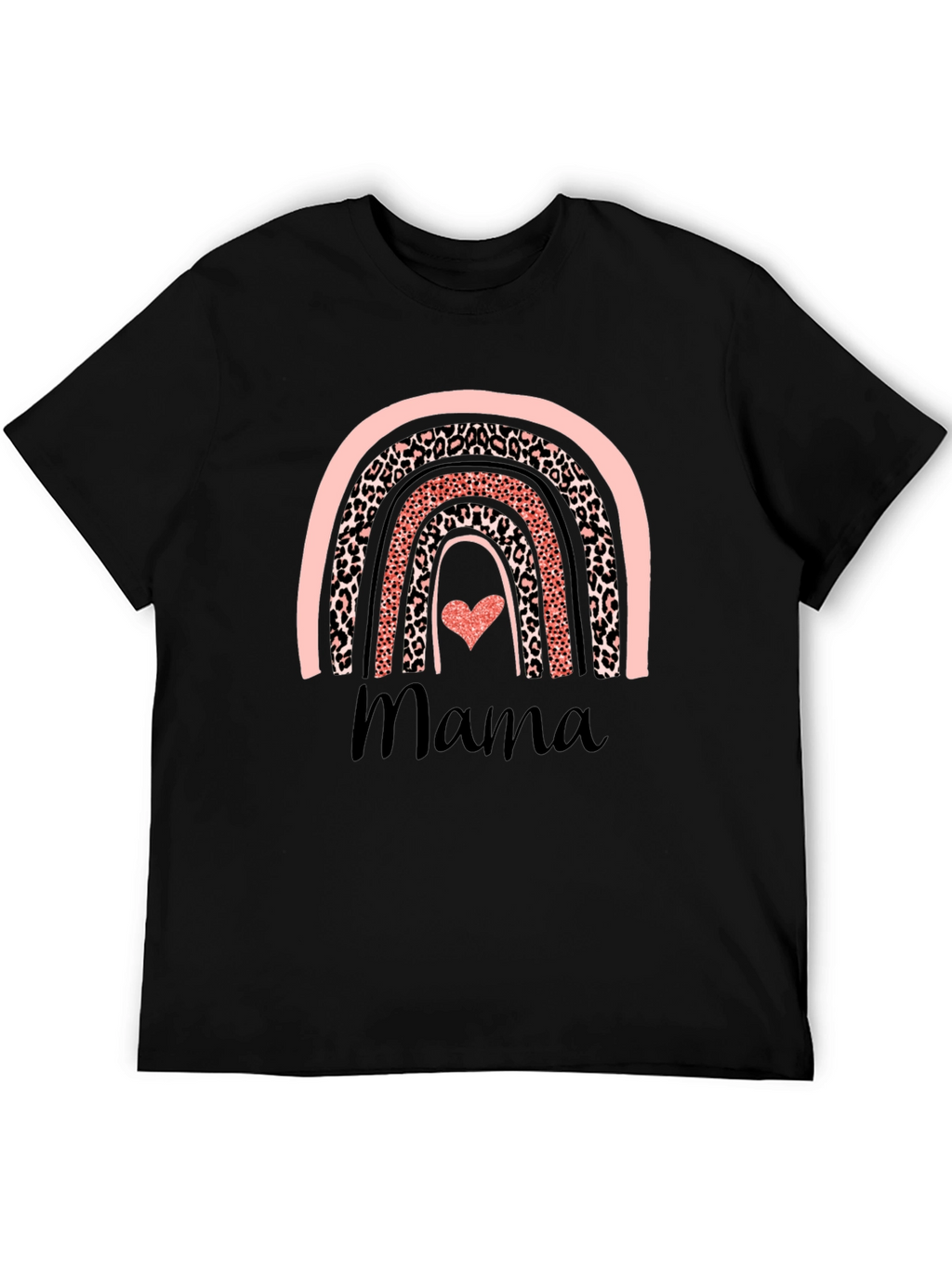 Mama Rainbow Leopard Print T-Shirt