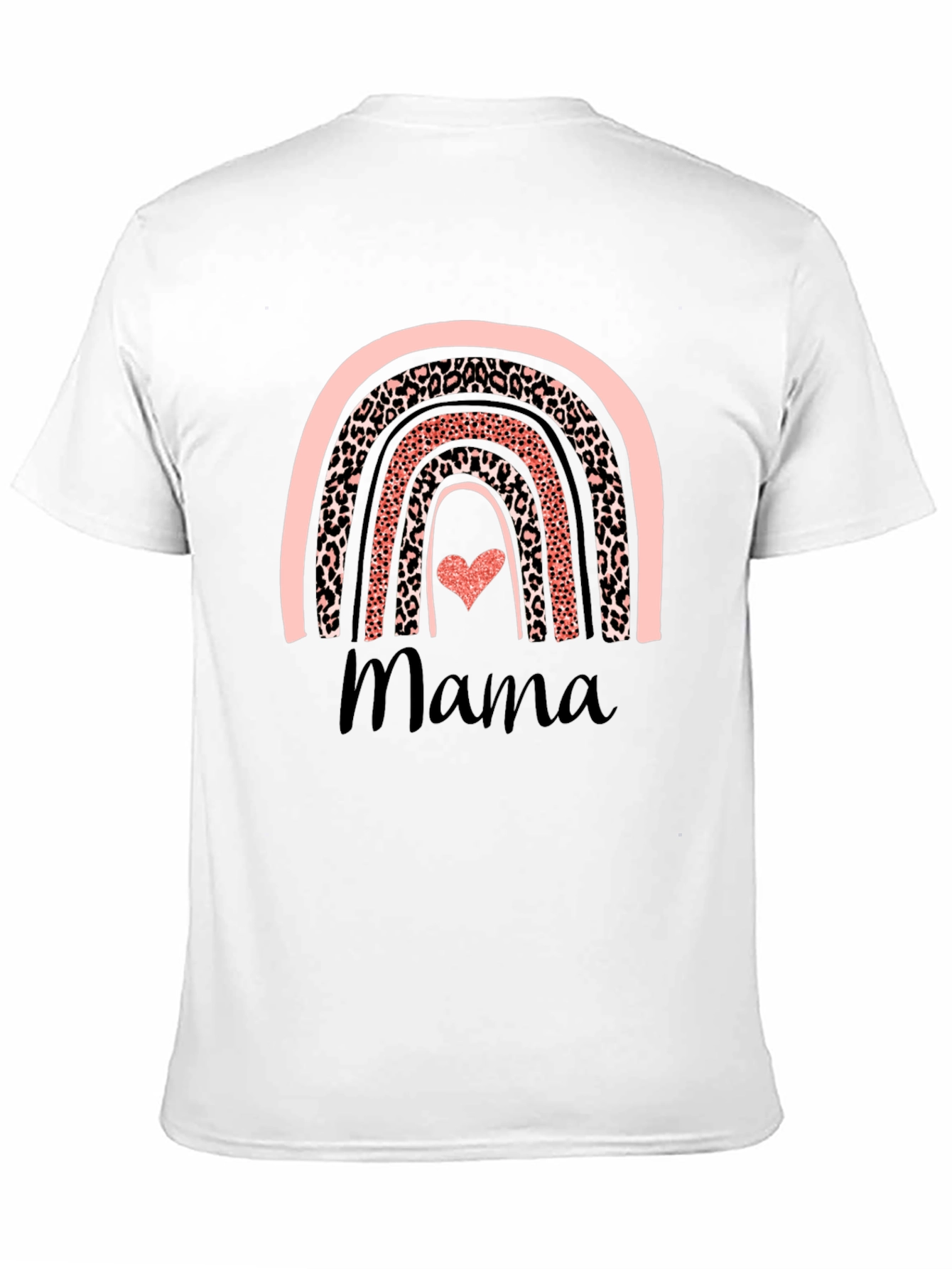 Mama Rainbow Leopard Print T-Shirt