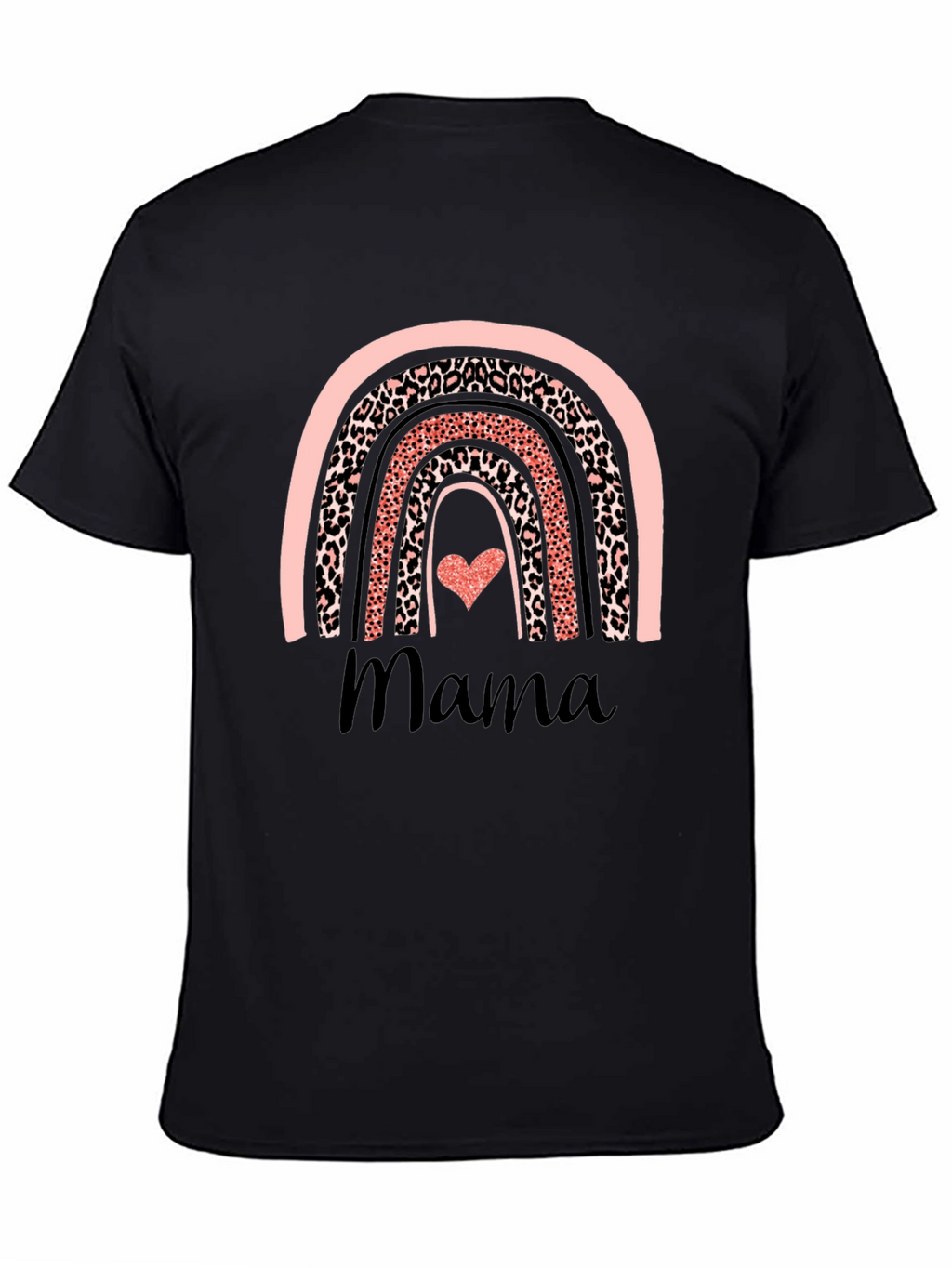 Mama Rainbow Leopard Print T-Shirt