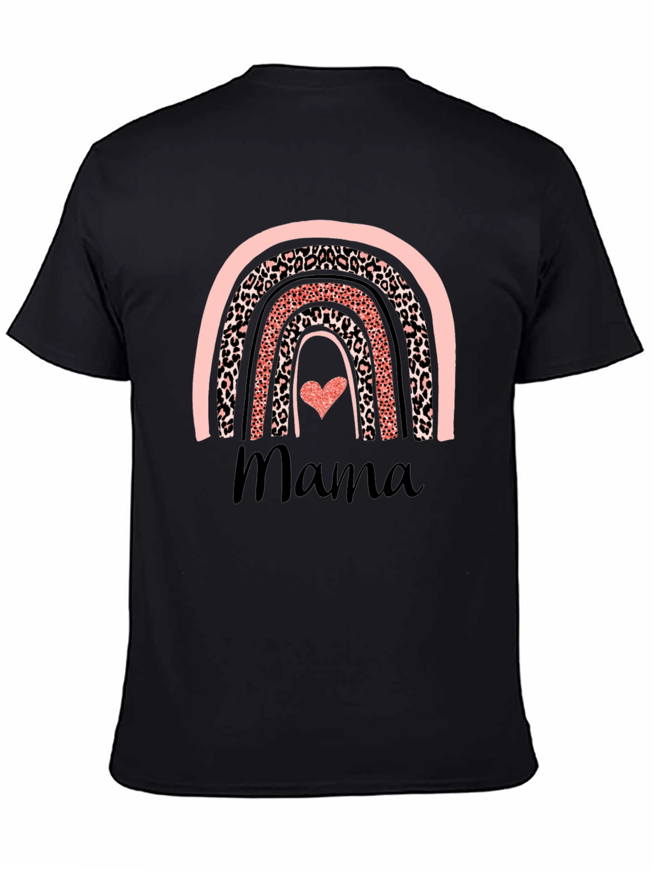 Mama Rainbow Leopard Print T-Shirt