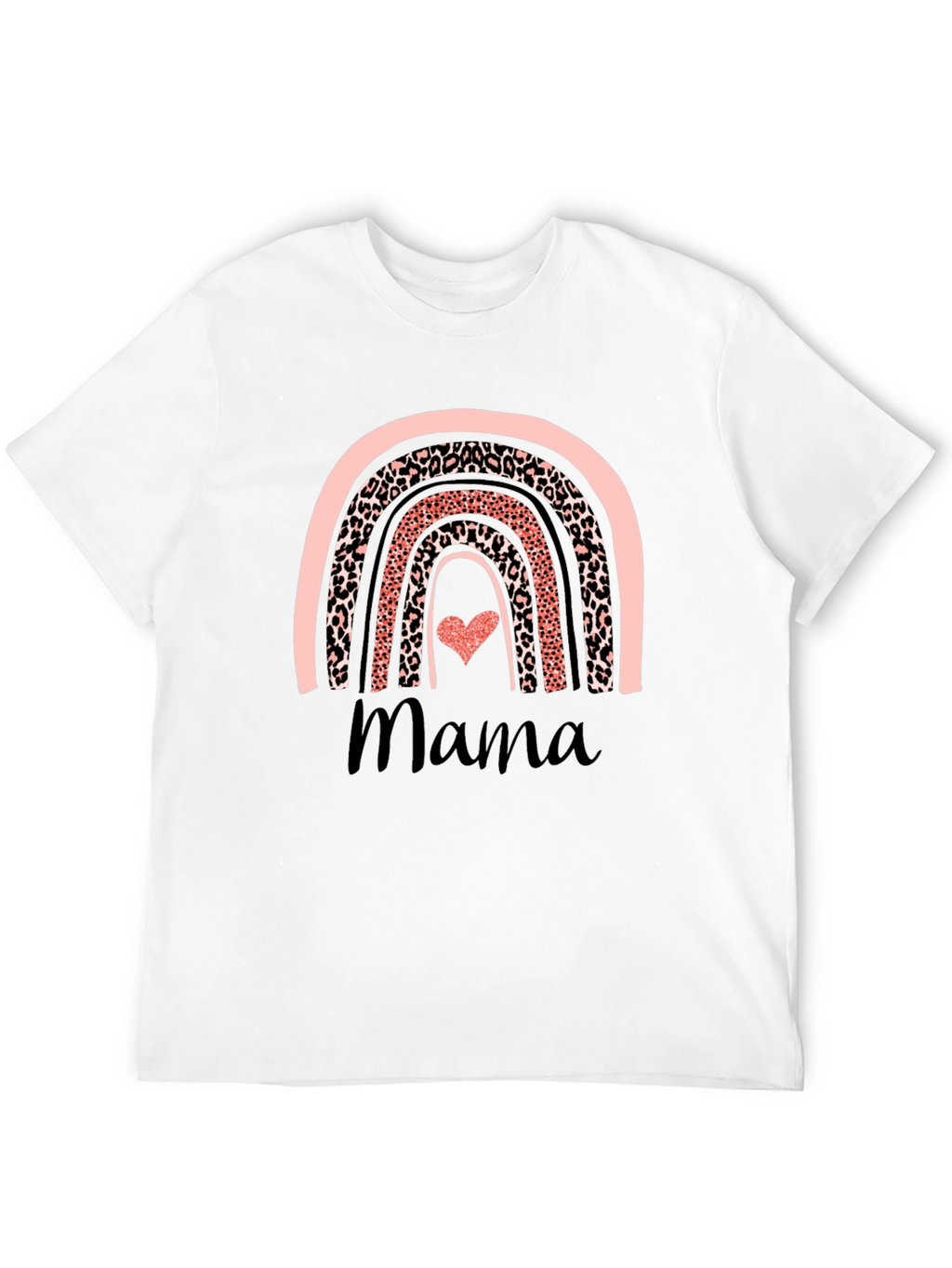 Mama Rainbow Leopard Print T-Shirt