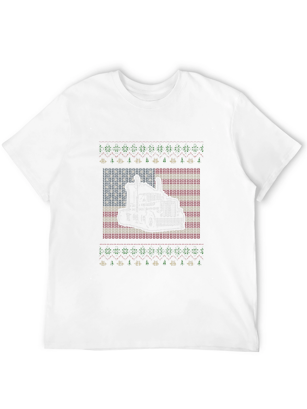 Truck American Flag Ugly Christmas Sweater T-Shirt