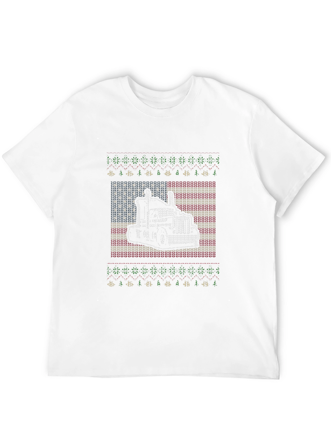 Truck American Flag Ugly Christmas Sweater T-Shirt