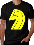 Abstract Geometric Graphic Tee - Black