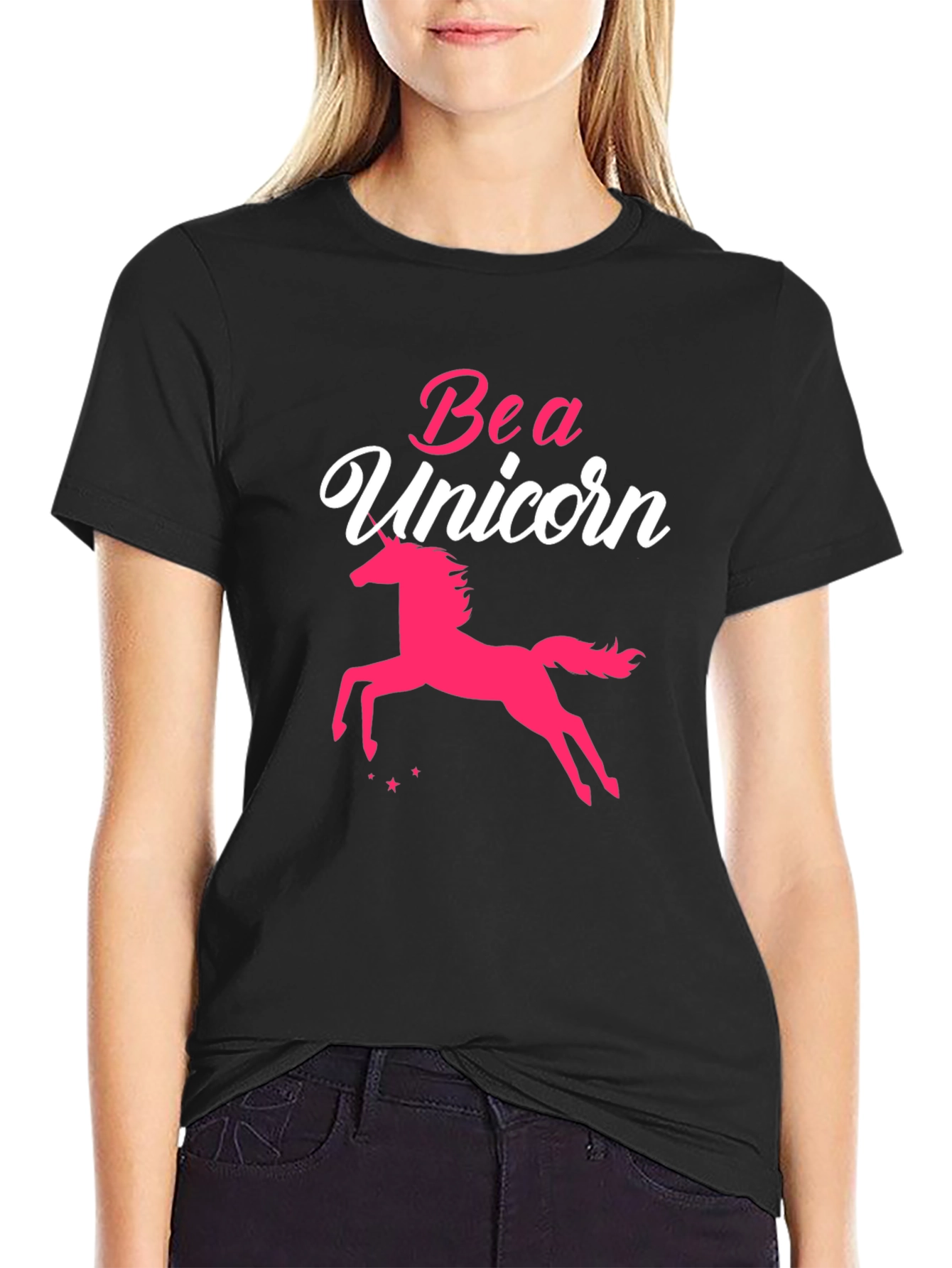 Be a Unicorn T-Shirt - Black Graphic Tee for Women