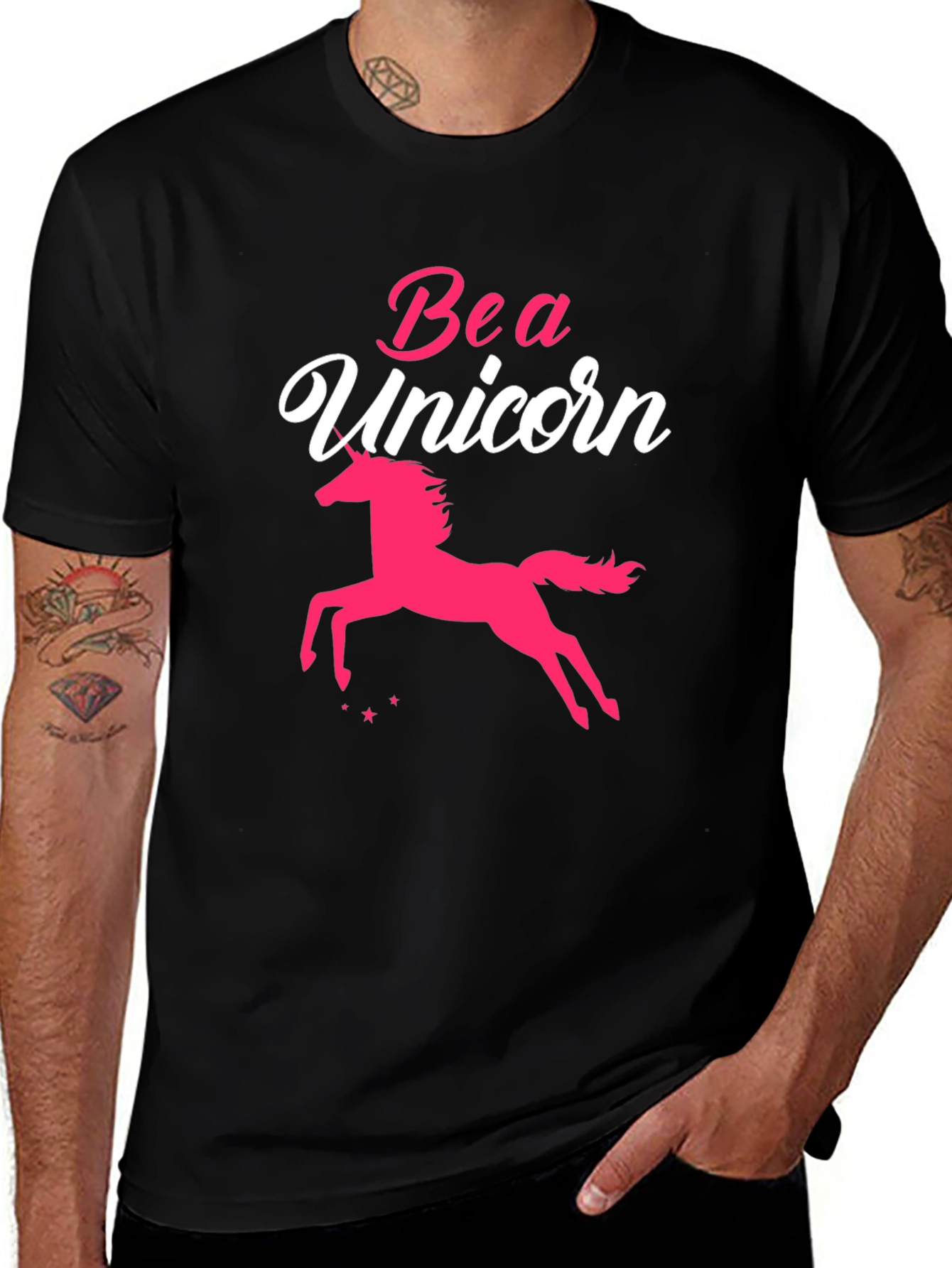 Be a Unicorn T-Shirt - Black Graphic Tee for Women