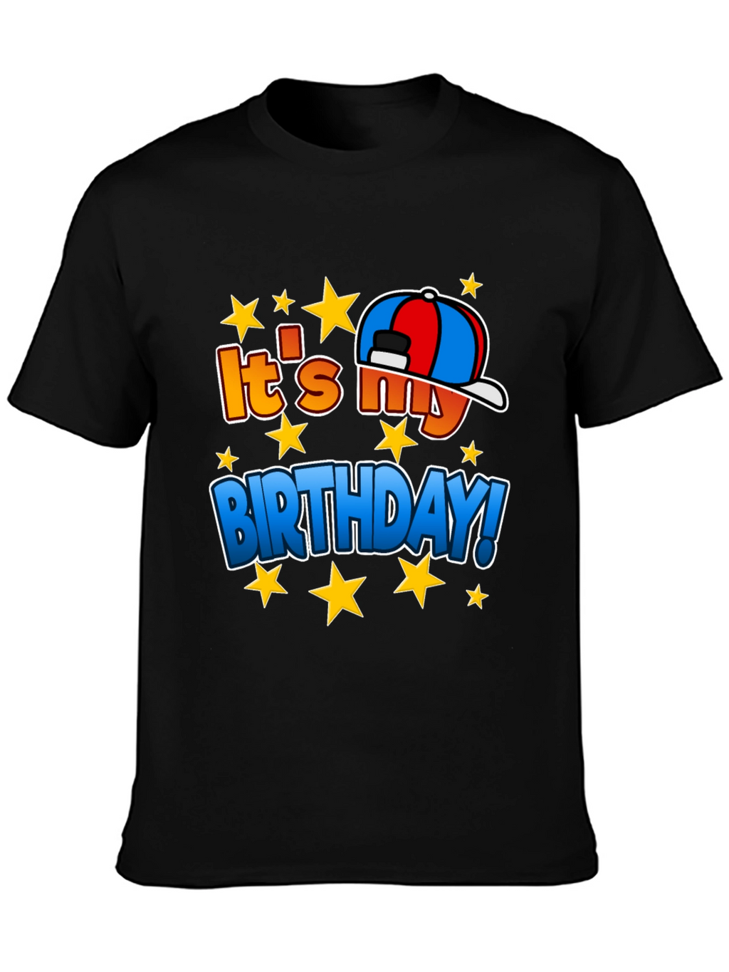 Its My Birthday T-Shirt - Stars & Hat Design
