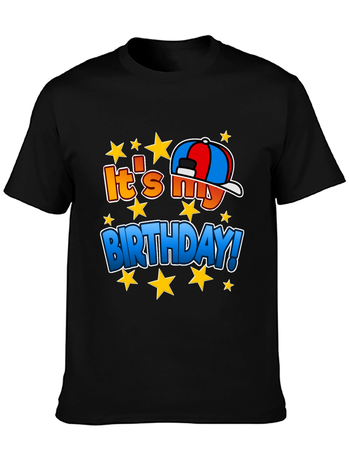 Its My Birthday T-Shirt - Stars & Hat Design