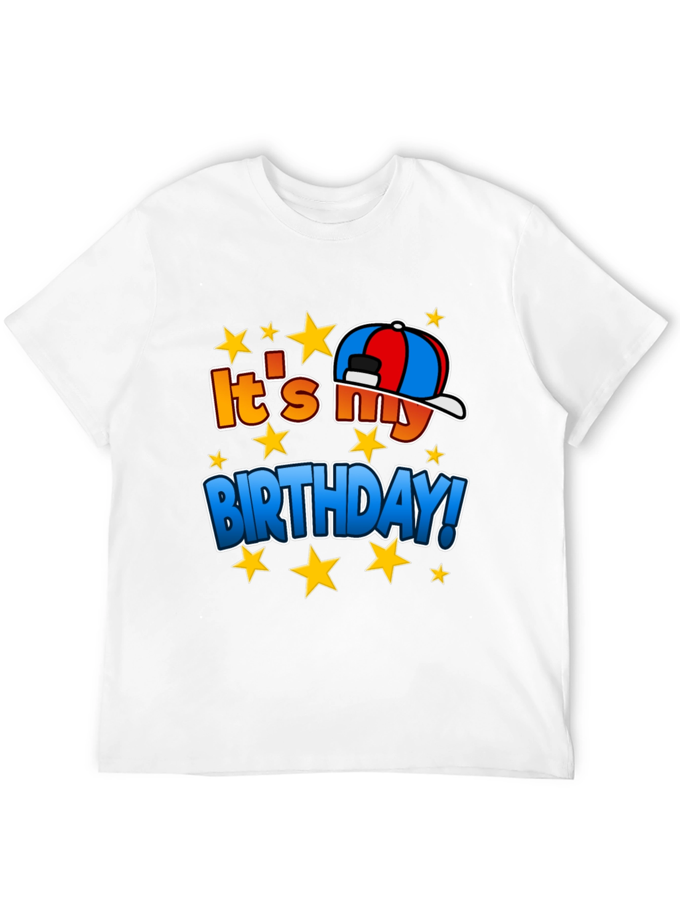 Its My Birthday T-Shirt - Stars & Hat Design