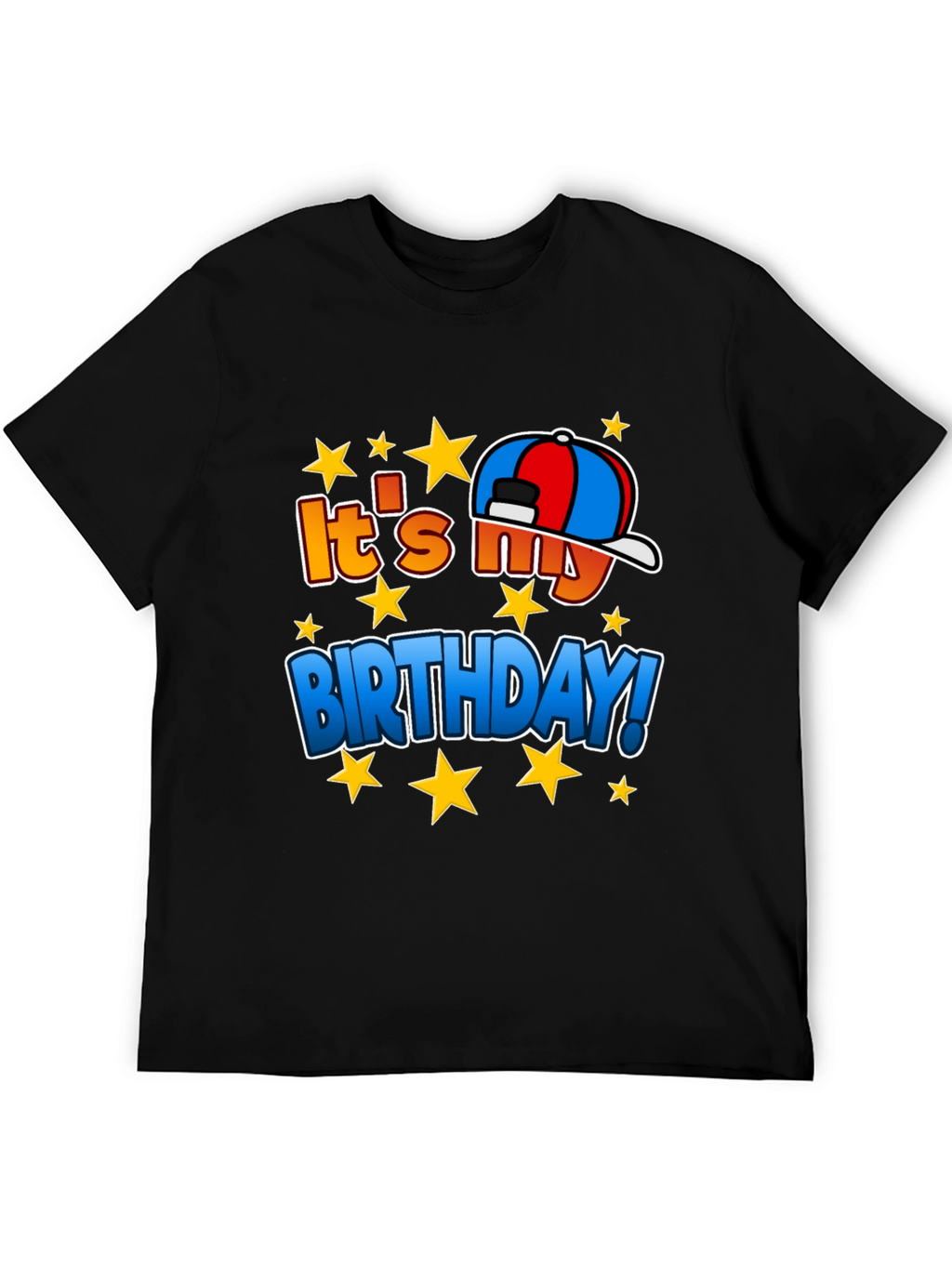 Its My Birthday T-Shirt - Stars & Hat Design