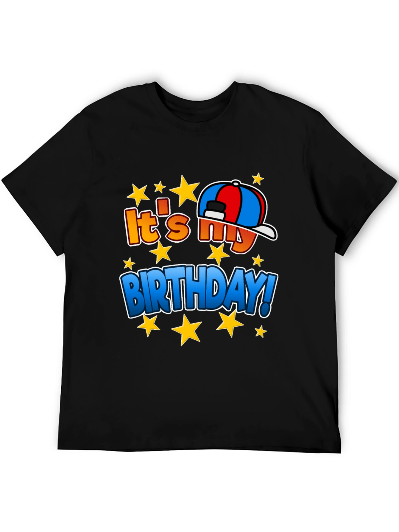 Its My Birthday T-Shirt - Stars & Hat Design