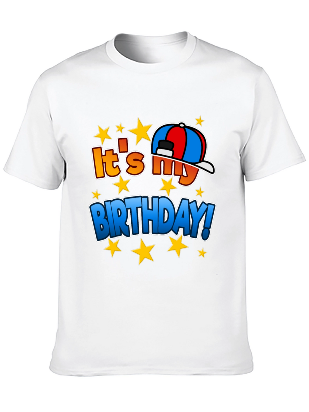 Its My Birthday T-Shirt - Stars & Hat Design