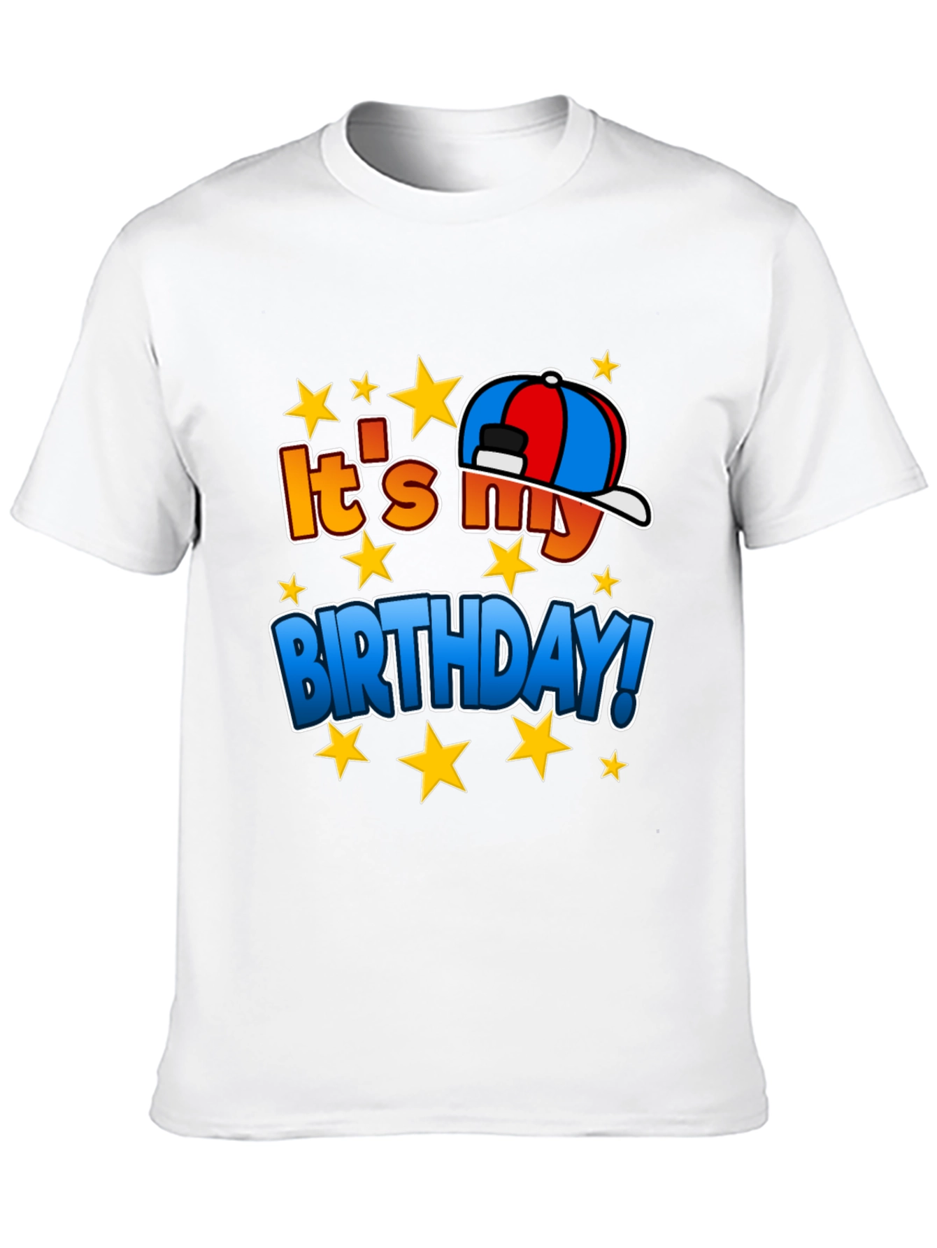 Its My Birthday T-Shirt - Stars & Hat Design