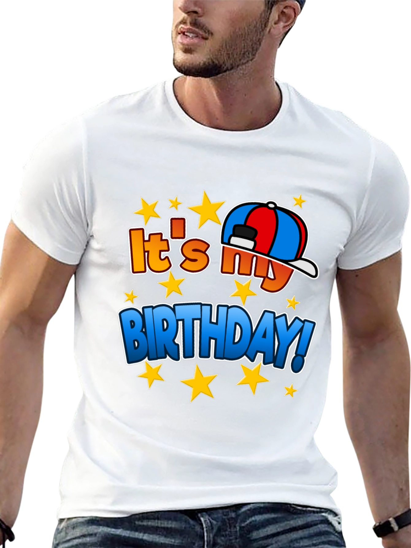 Its My Birthday T-Shirt - Stars & Hat Design