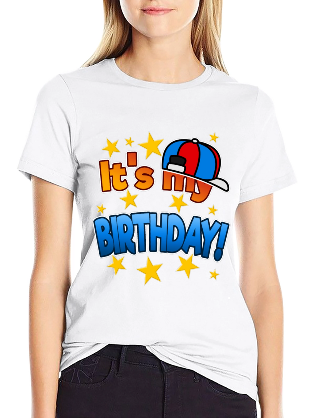 Its My Birthday T-Shirt - Stars & Hat Design