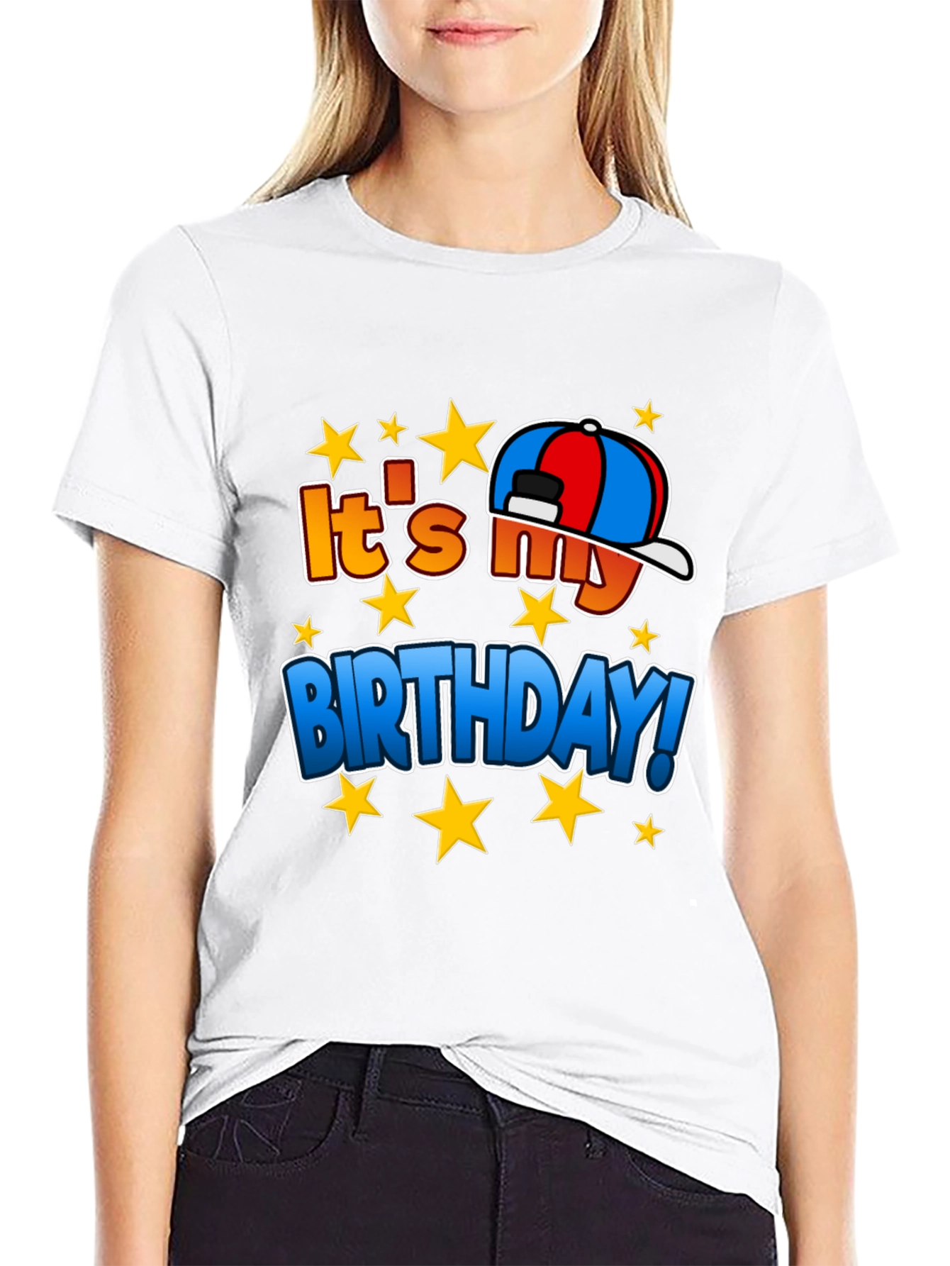 Its My Birthday T-Shirt - Stars & Hat Design