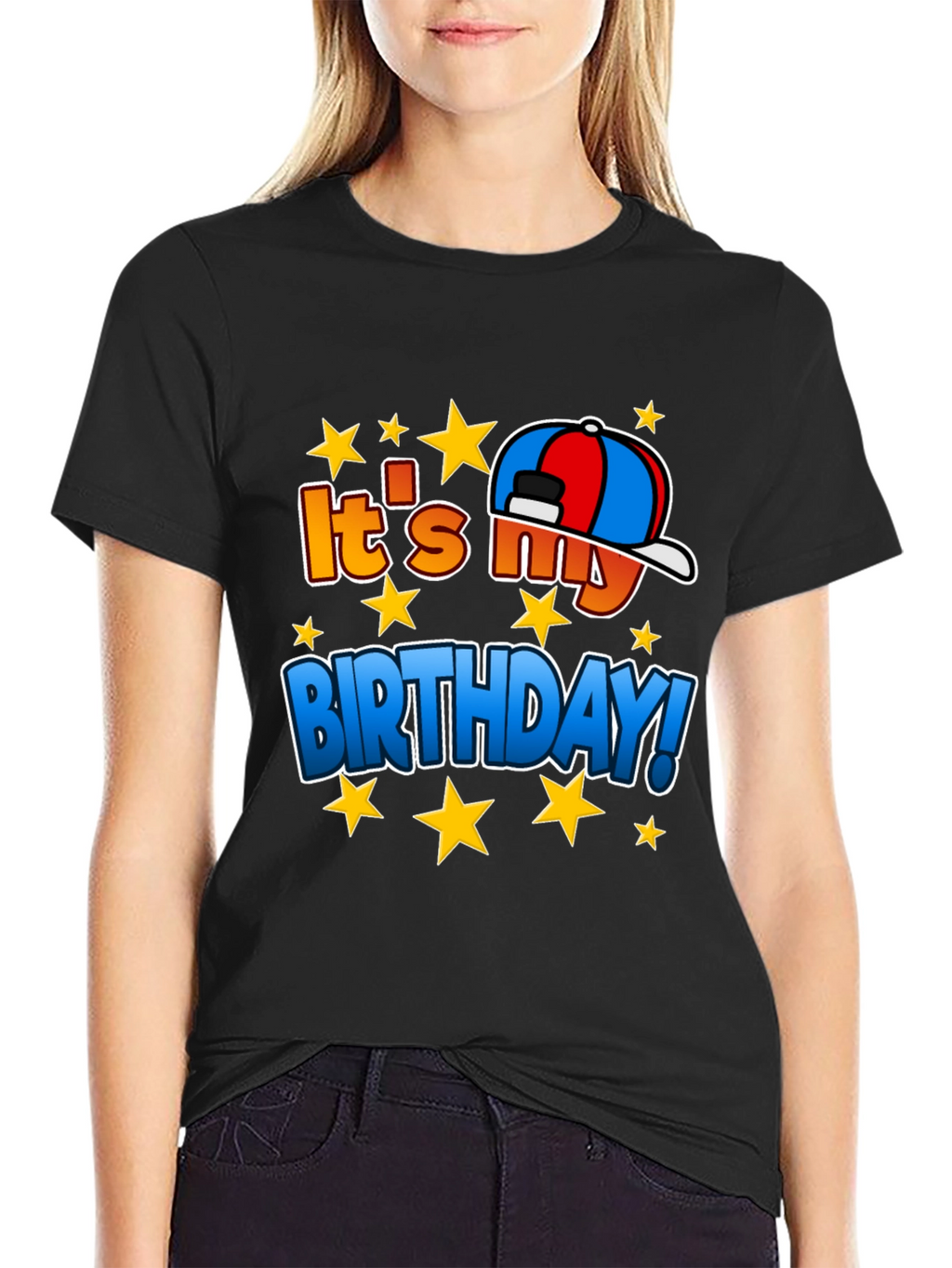 Its My Birthday T-Shirt - Stars & Hat Design
