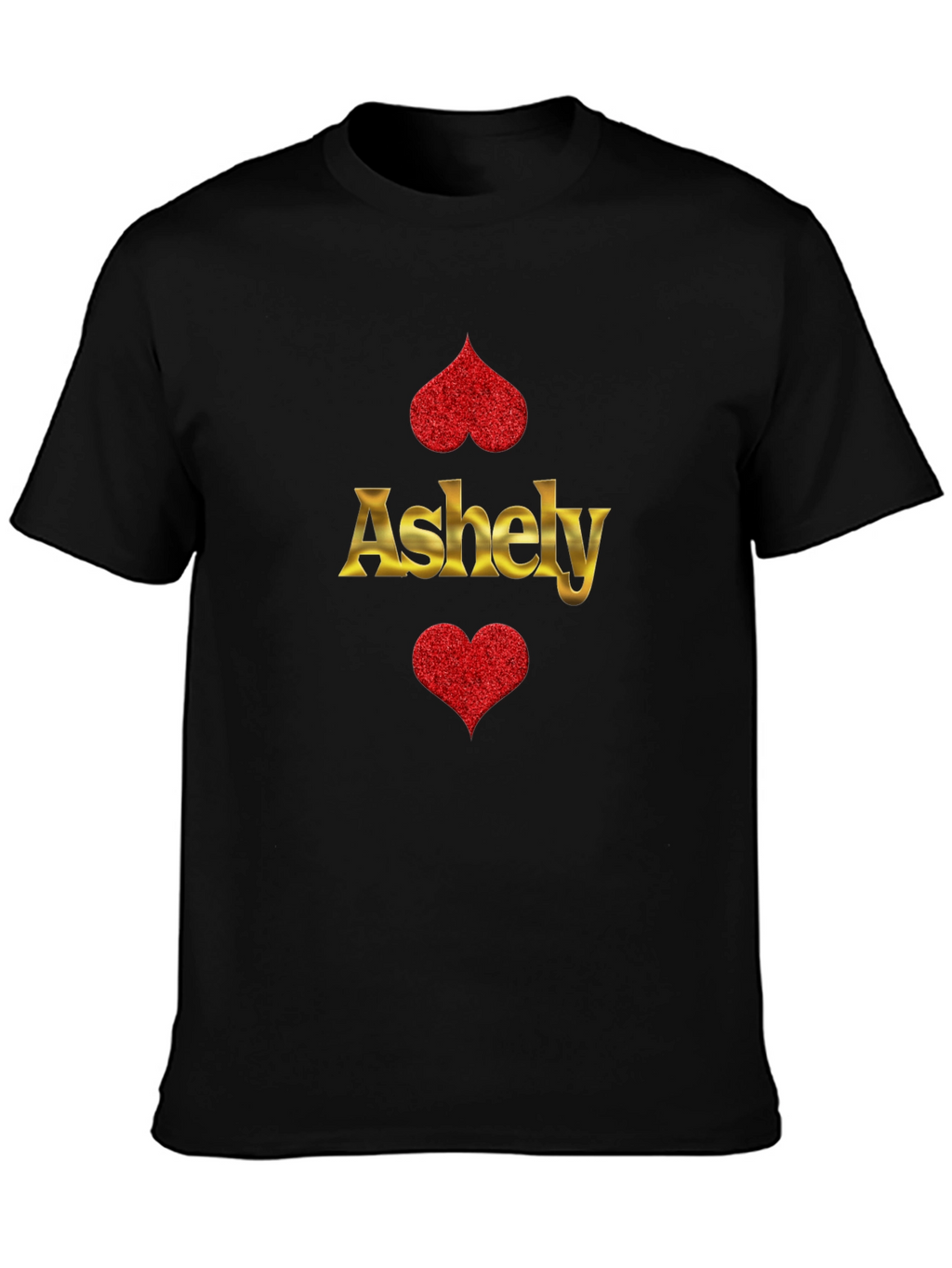Ashely Heart Graphic Black Tee