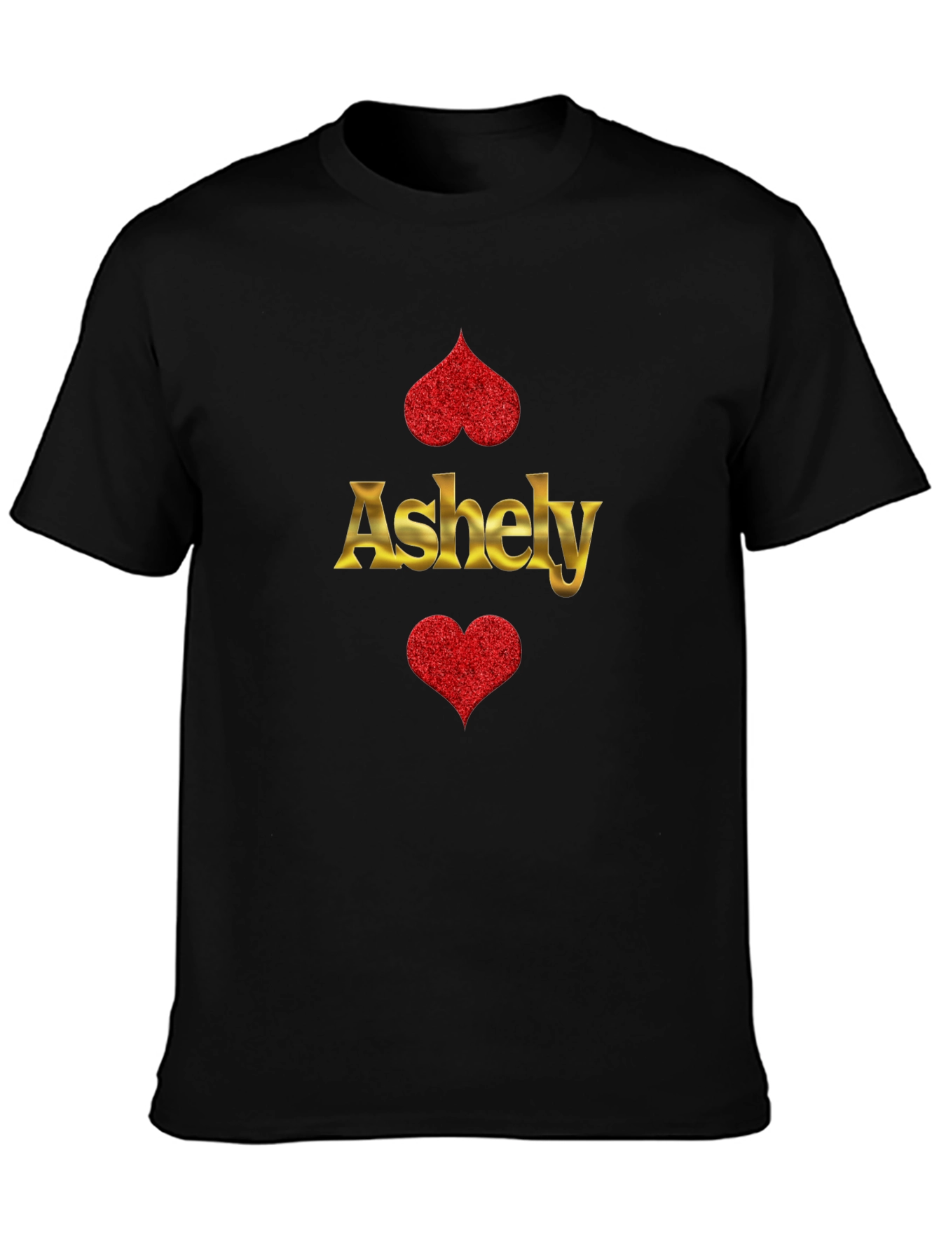 Ashely Heart Graphic Black Tee