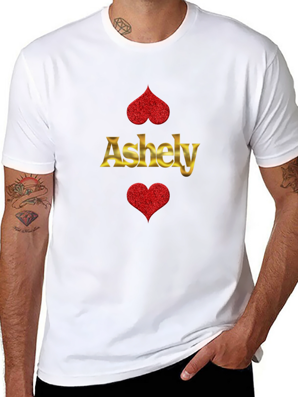 Ashely Heart Graphic Black Tee