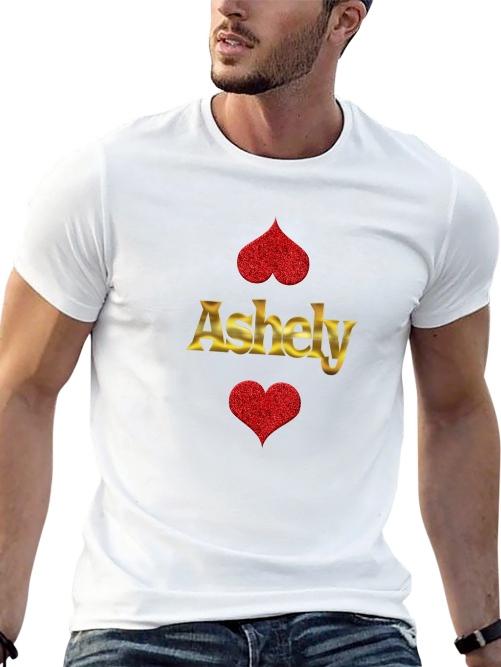 Ashely Heart Graphic Black Tee