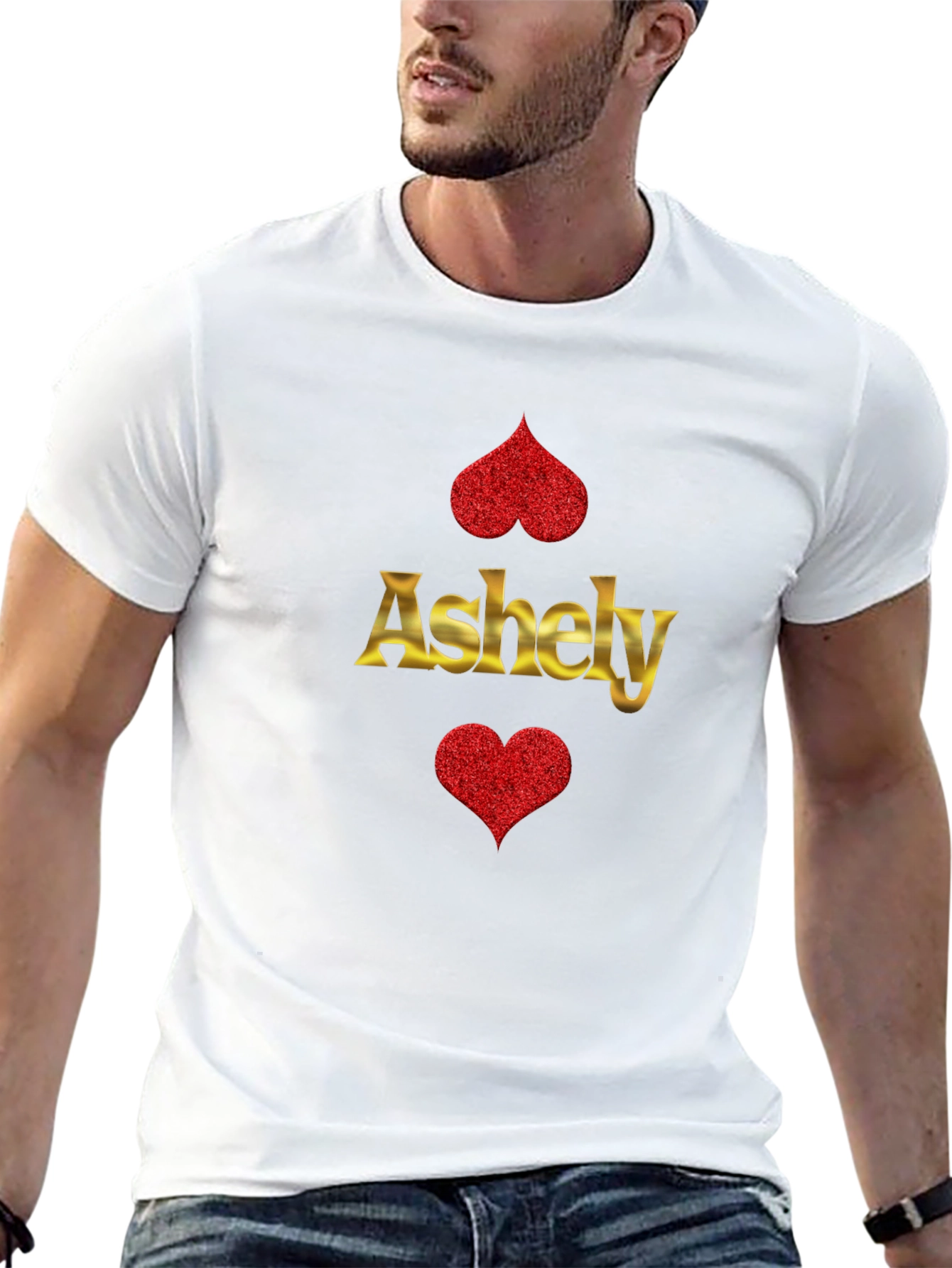 Ashely Heart Graphic Black Tee