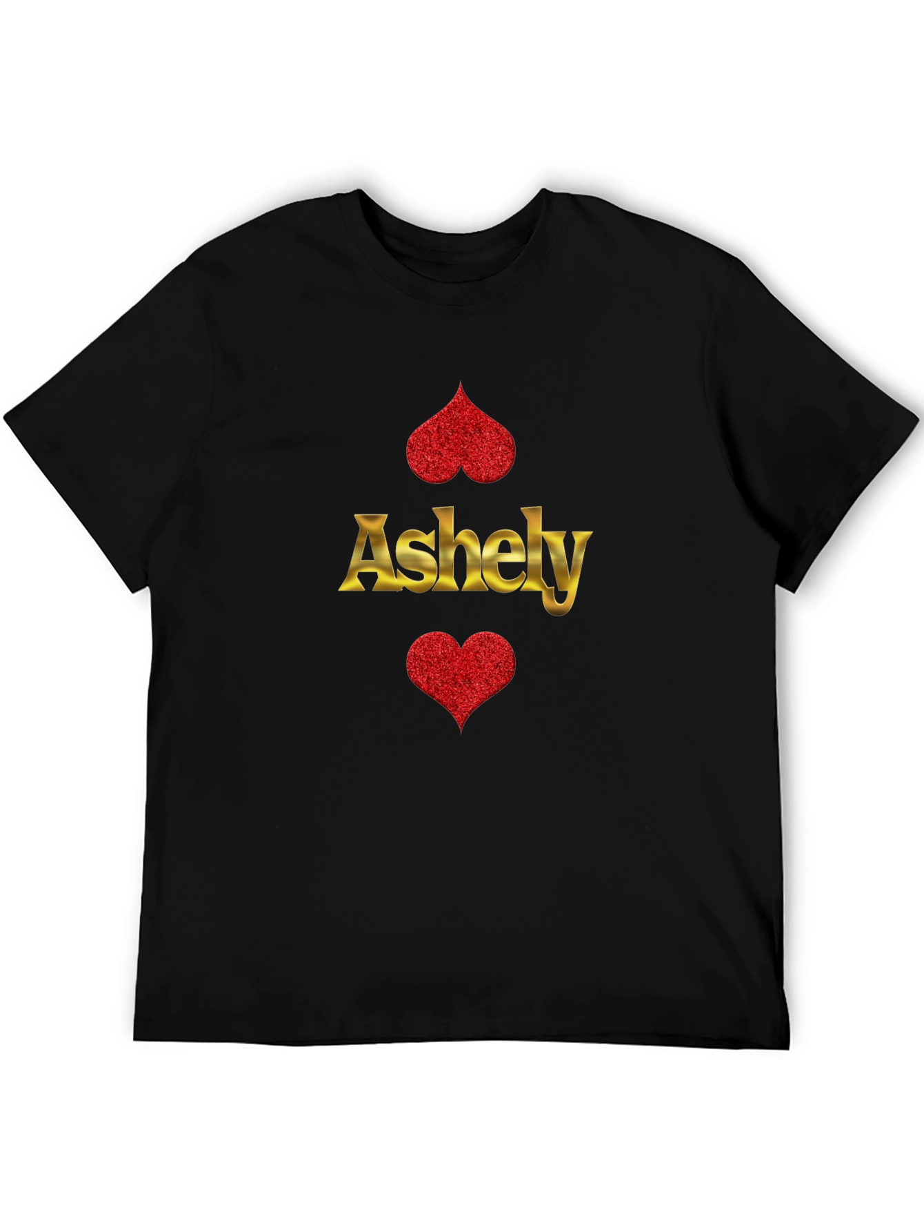 Ashely Heart Graphic Black Tee