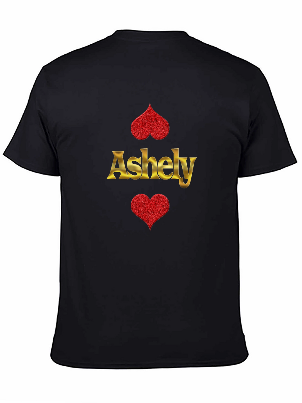 Ashely Heart Graphic Black Tee