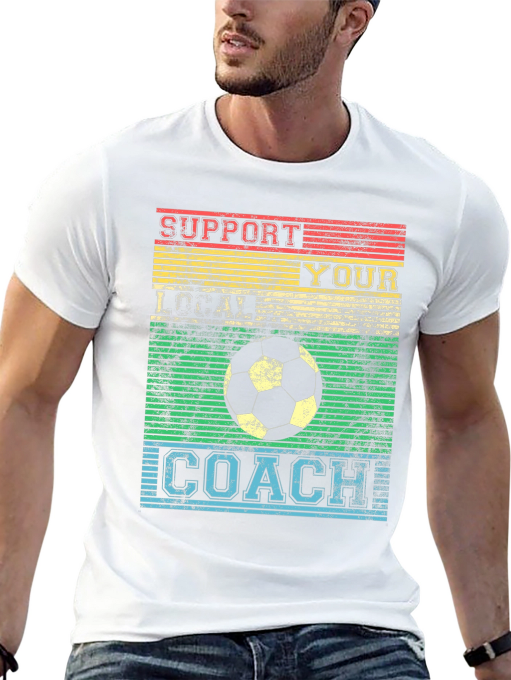 Support Your Local Coach Retro Soccer T-Shirt