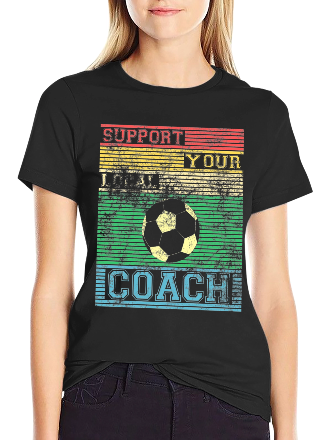 Support Your Local Coach Retro Soccer T-Shirt