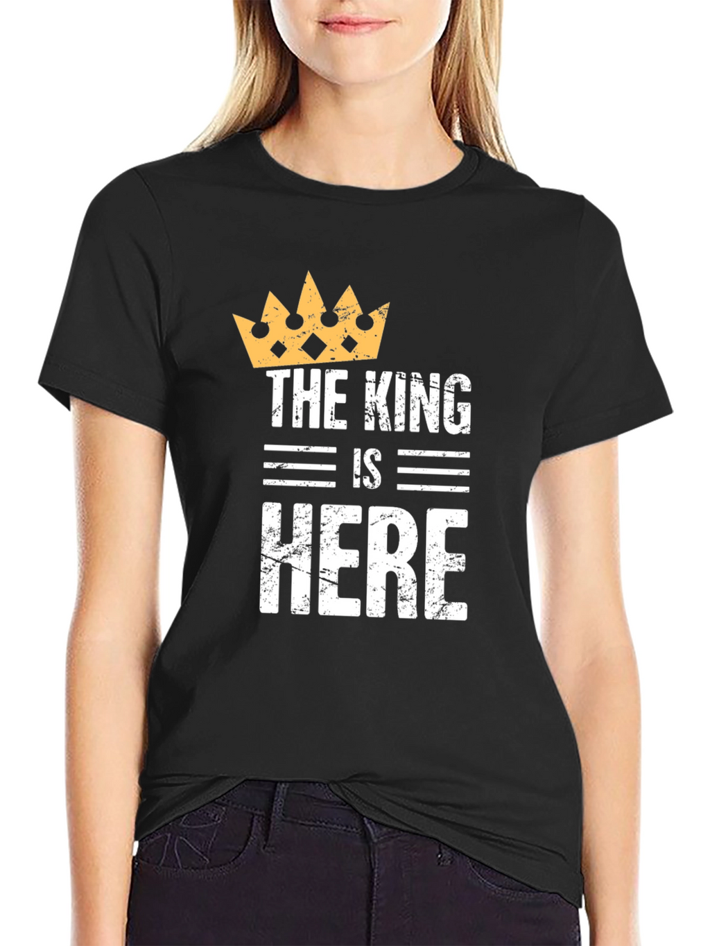 The King is Here Black T-Shirt
