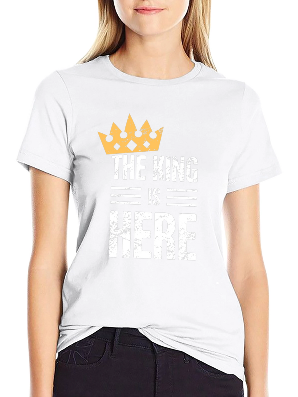 The King is Here Black T-Shirt