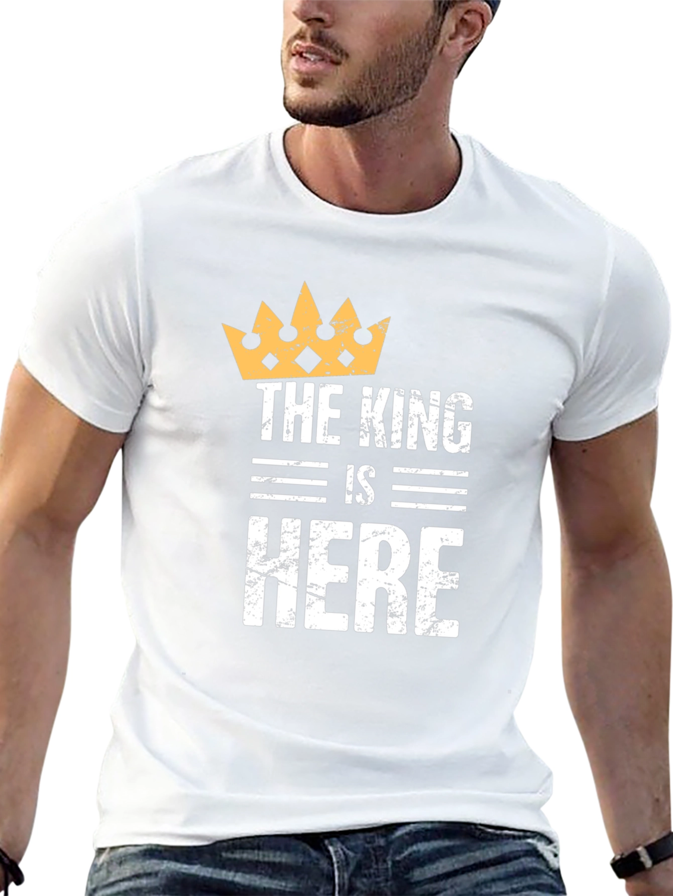The King is Here Black T-Shirt