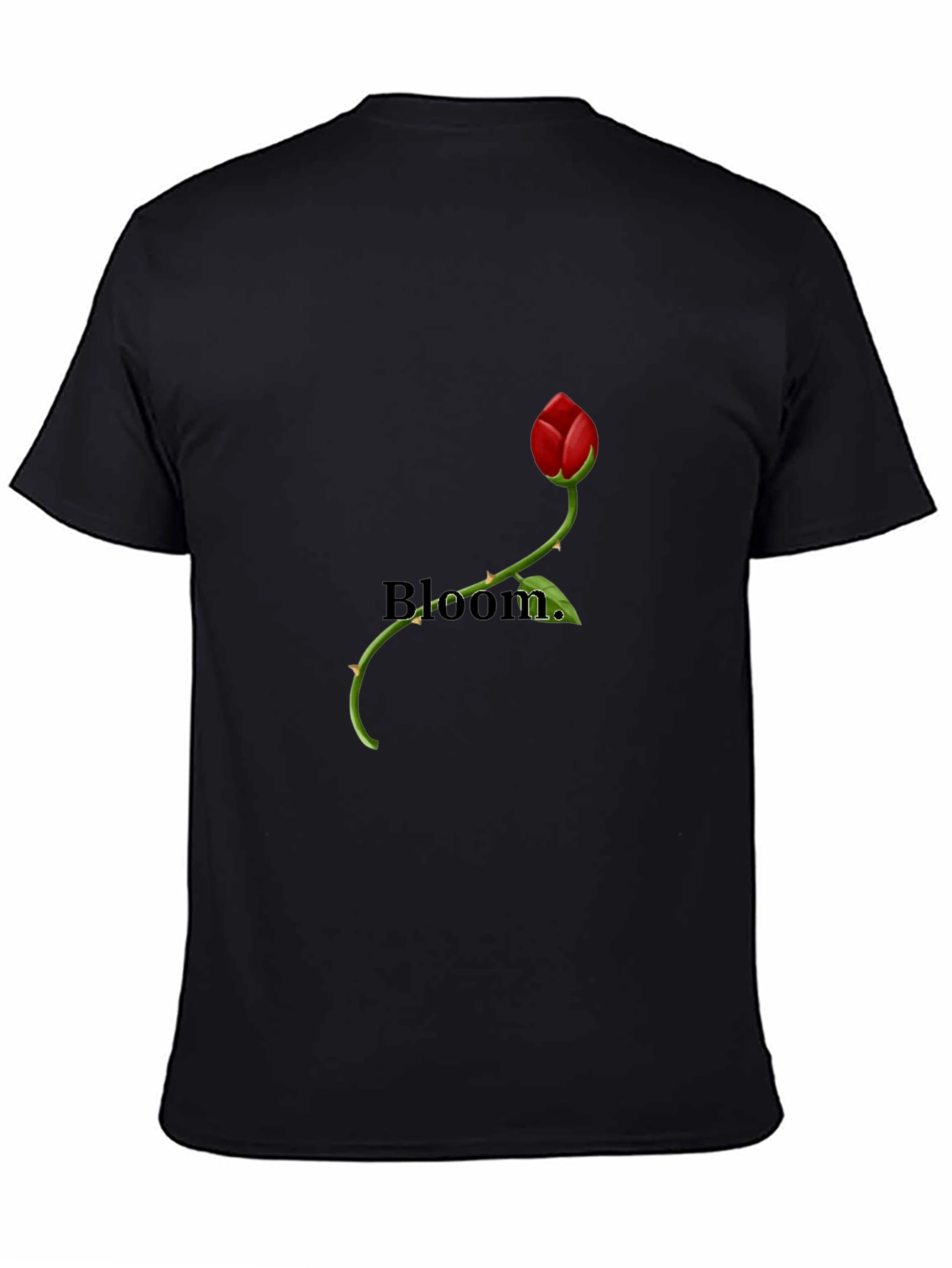 Bloom Rose Graphic Tee - Stylish Mens Black T-Shirt