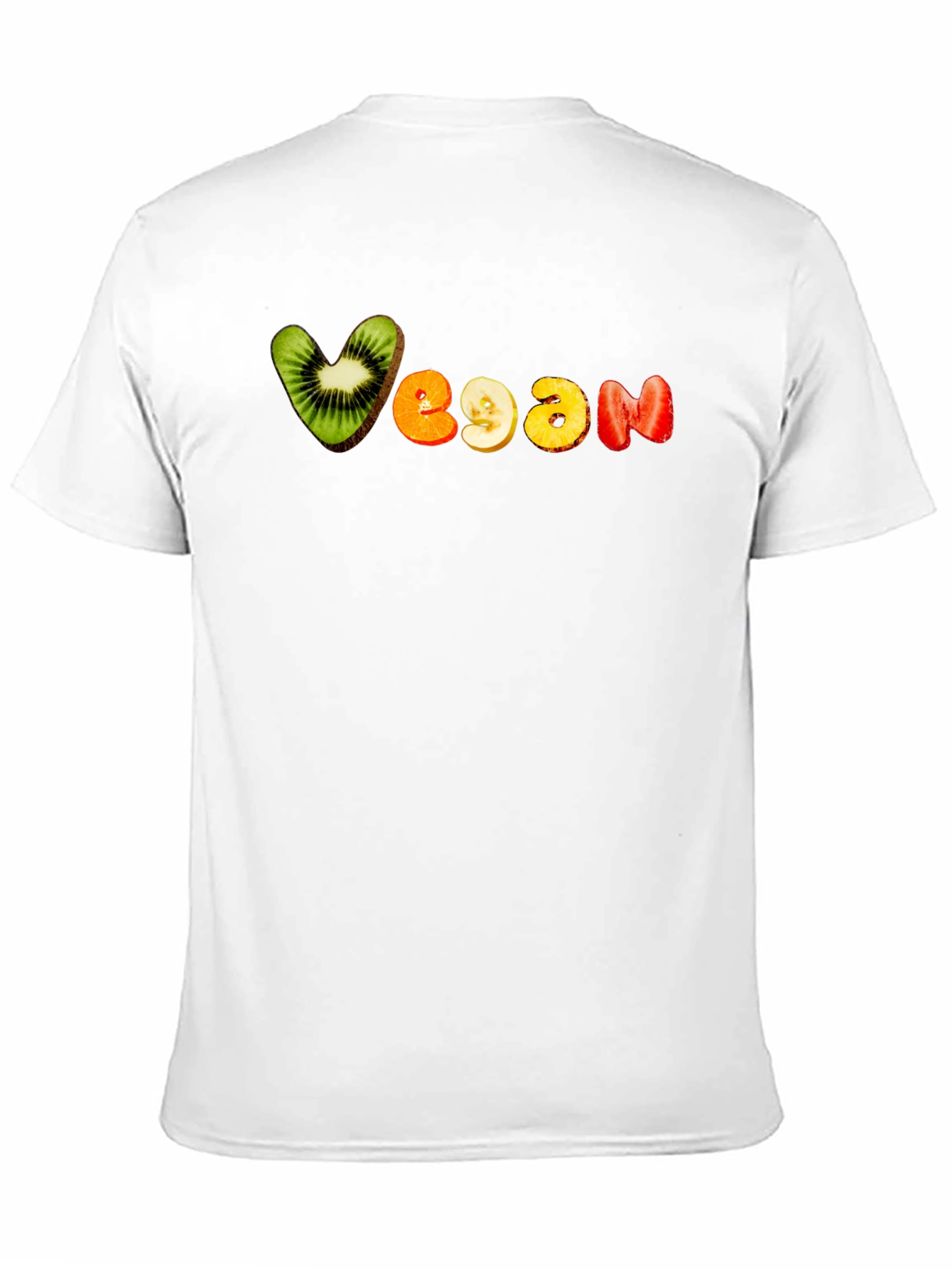 Vegan Fruit Letter Tee - Black