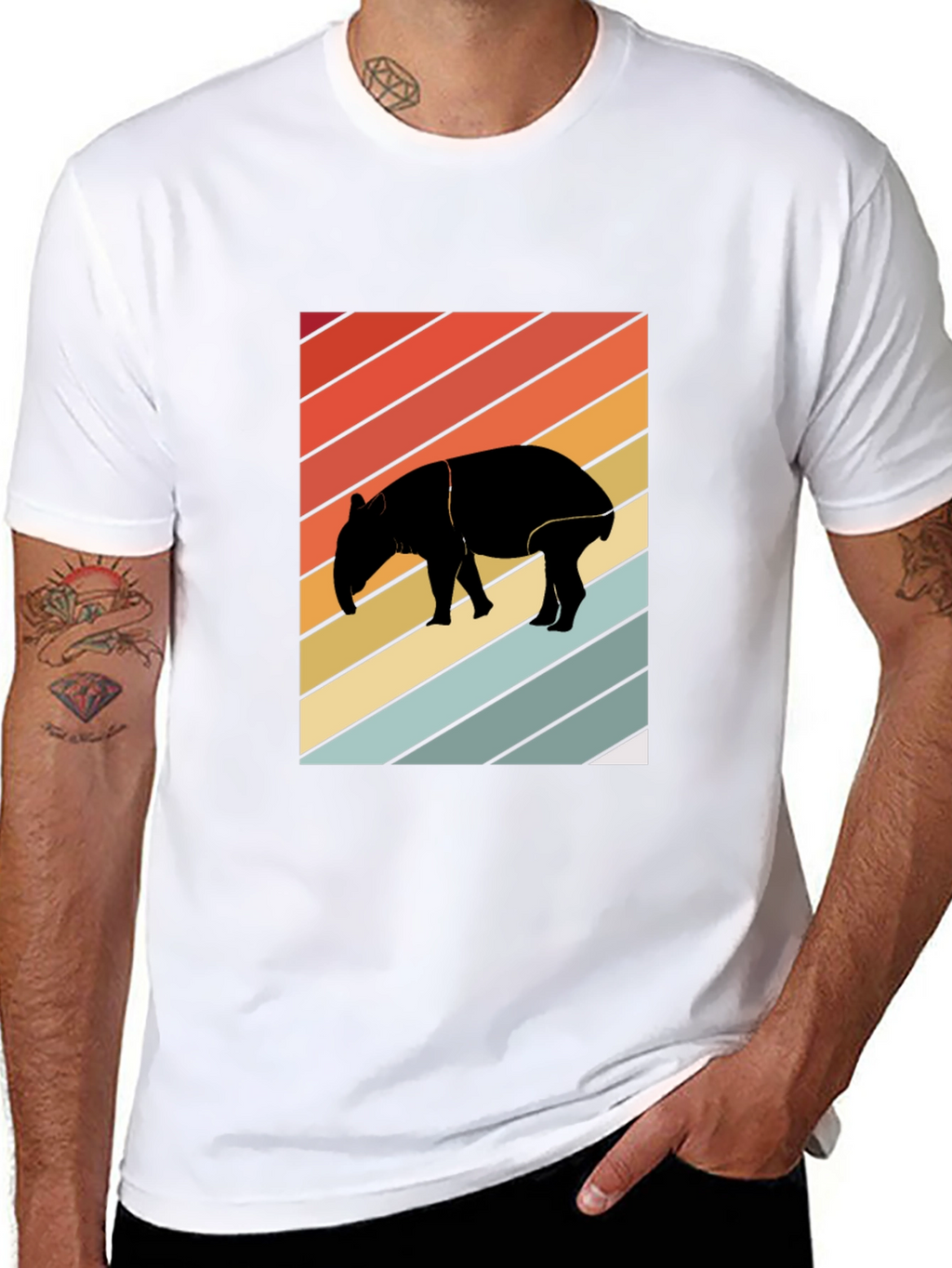 Retro Tapir Silhouette Graphic Tee - Unisex